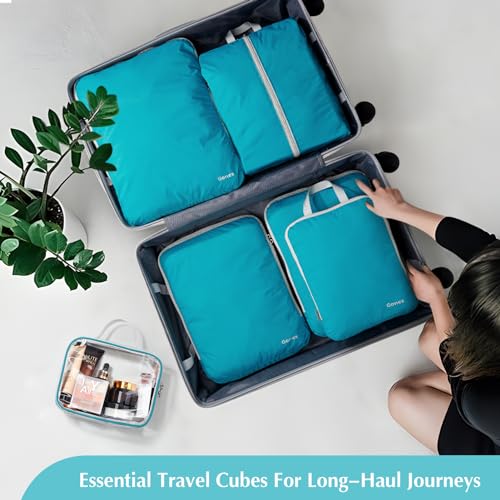 6 Piece Compression Packing Cubes with Shoe Bag (6 Count)
