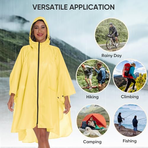 Rain Poncho for Adults with Zipper