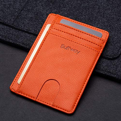 Slim Minimalist Front Pocket RFID Blocking Leather Wallets for Men and Women