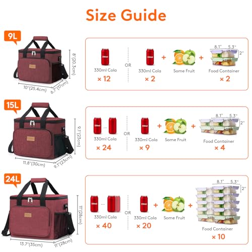 Medium Lunch Bag (Burgundy / Medium(9L))