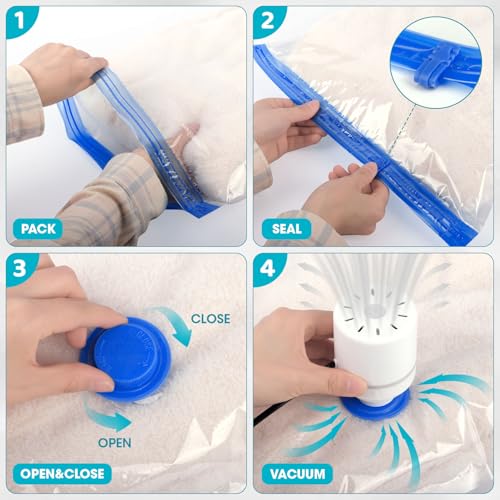 20 Pack Vacuum Storage Bags with Electric Pump (20 Count)