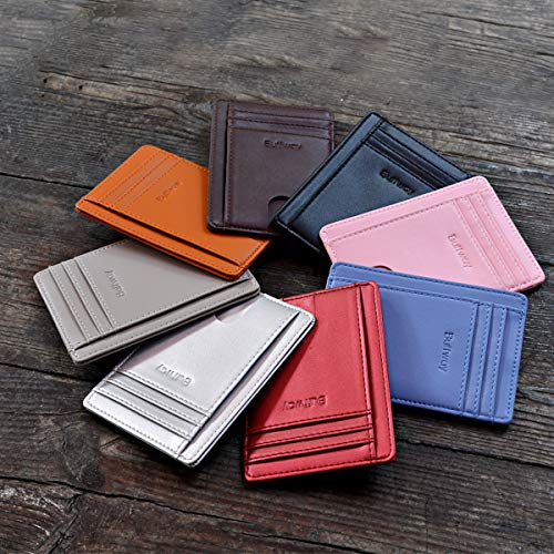 Slim Minimalist Front Pocket RFID Blocking Leather Wallets for Men and Women