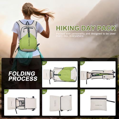 20L Hiking Backpack for Men Women Lightweight Foldable Small Daypack for Travel Camping Outdoor