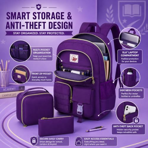 3PCS Backpacks for Girls (3 Count)