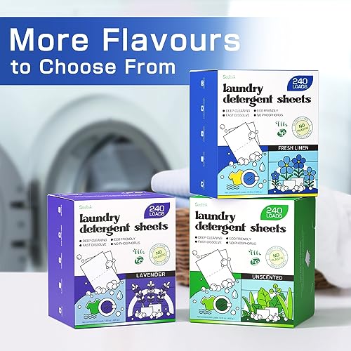 Laundry Detergent Sheets Fresh Linen Scent 240 Loads (240 Count)