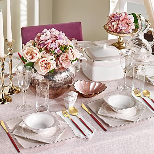 Matte Red Gold Silverware Set (4 Count)
