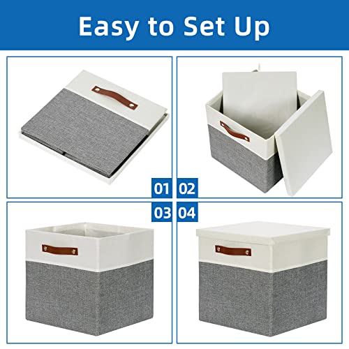 Cube Storage Bins with Lids for Organizing Clothes (2 Count)