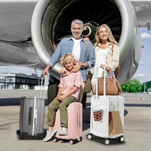 20" Carry On Luggage Double Handle Suitcase with Net Pocket