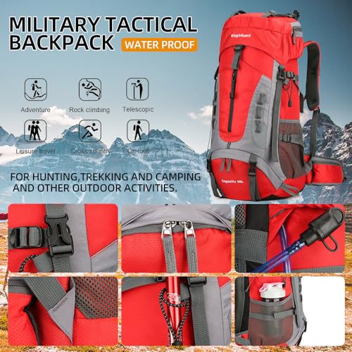 60L Hiking Backpack for Men and Women Lightweight Camping Hiking Backpack with Rain Cover Large Waterproof Travel Backpack Backpacking Pack
