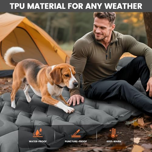 4 Inch 1.9 lb Backpacking Sleeping Pad with Fast Foot Pump