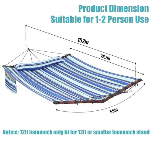 12FT 2 Person Hammock with V Shaped Spreader Bar