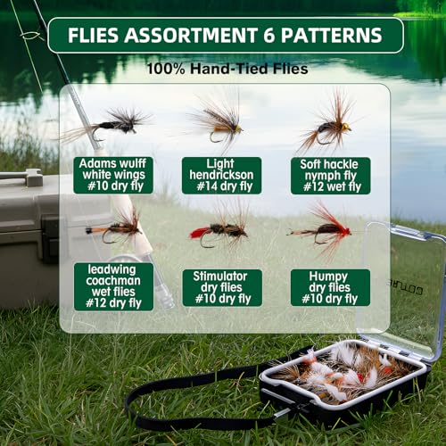 Waterproof Fishing Waist Pack & 30pcs Flies