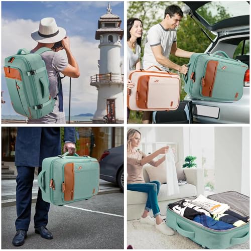 40L Expandable Carry On Travel Backpack with 4 Packing Cubes