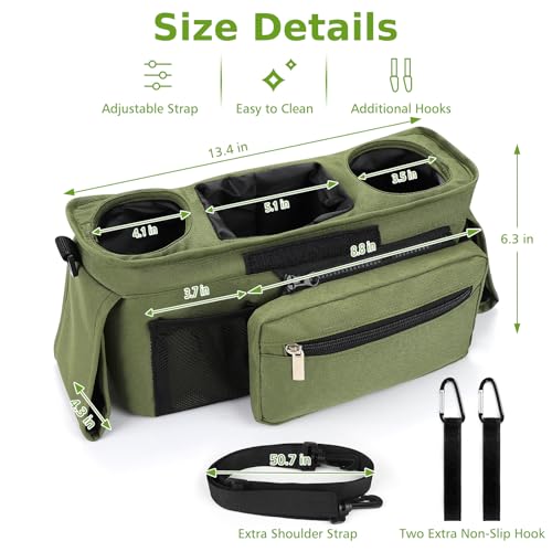 Universal Stroller Organizer with Insulated Cup Holder