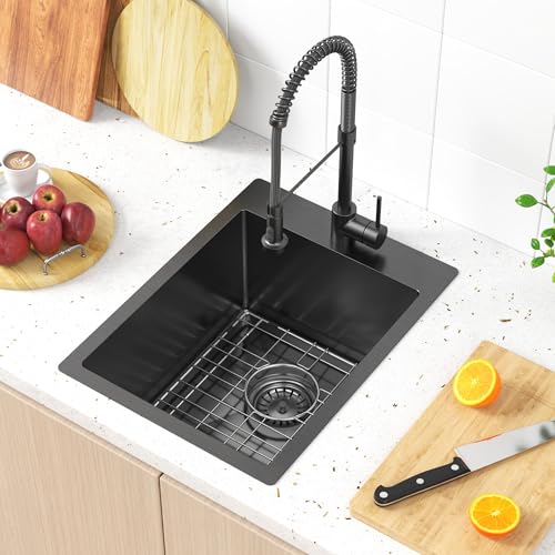 15x20x9 Bar Sink Drop In Black
