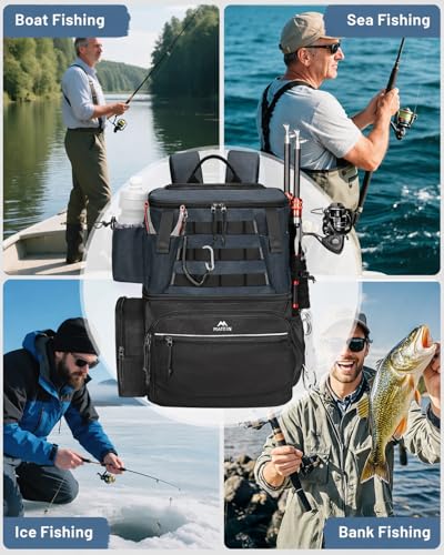 Fishing Tackle Box Backpack with 4 3600 Trays