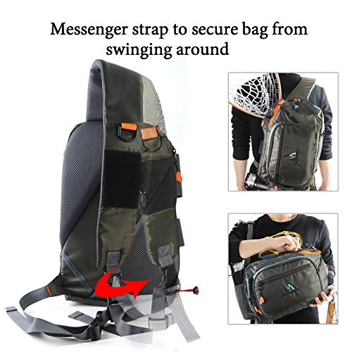 Maxcatch Fly Fishing Sling Pack Tackle Storage Shoulder Bag for Outdoor Fishing Hiking Hunting