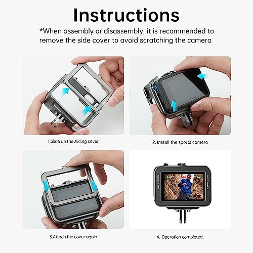 Aluminum Case Metal Cage Protective Frame Housing for GoPro Hero 13 12 11 10 9