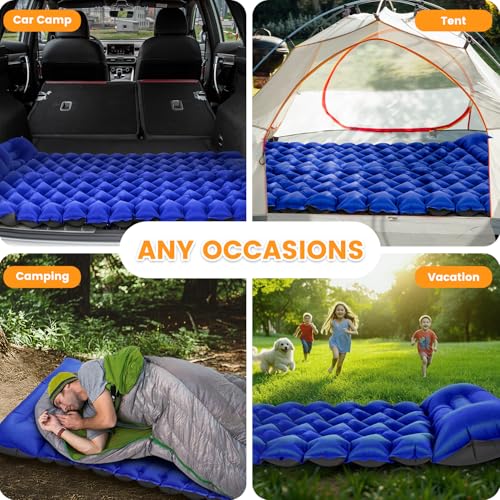 4 Inch Camping Sleeping Pad with Foot Pump and Pillow