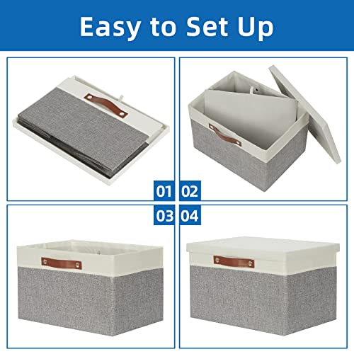 Collapsible Storage Bins Storage Boxes with lid (2 Count)