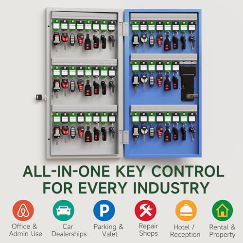 48 Key Lock Box Smart Key Organier Cabinet with Keypad & App for Office (48 Count)