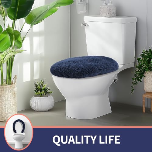 Microfiber Elongated Toilet Seat Cover 19.5"x 15" Machine Washable