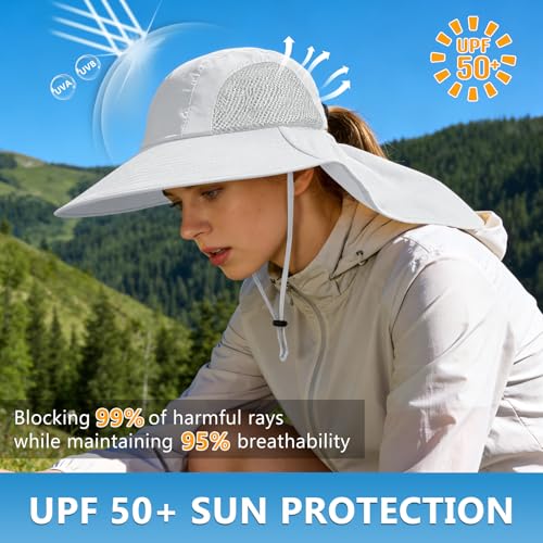 Sun Hat for Men Women with Neck Flap