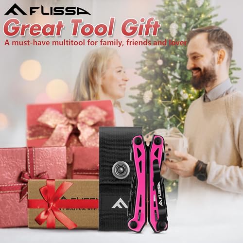16-In-1 Multi-Tool Pliers, EDC Multitool, Multipurpose Tool, Pink