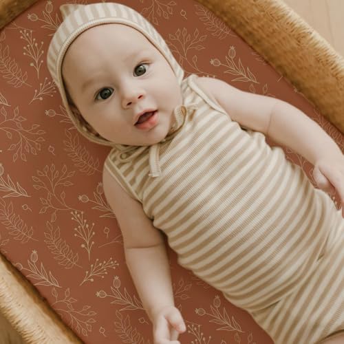 Stretch Fitted Bassinet Sheet Set BROLEX 2 Pack Cradle Sheets for Bassinet Pad