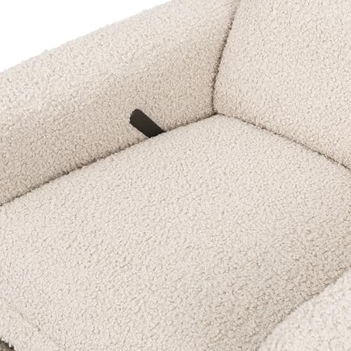 Cali Flange Recliner and Swivel Glider in Almond Teddy Loop
