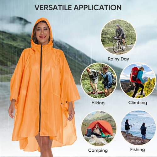 Rain Poncho for Adults with Zipper