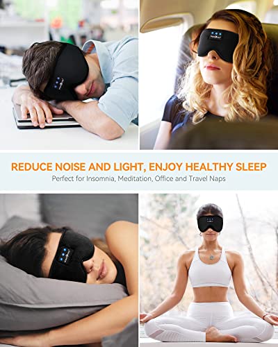 3D Sleep Headphones Bluetooth 5.4 Sleep Mask with HD Speakers