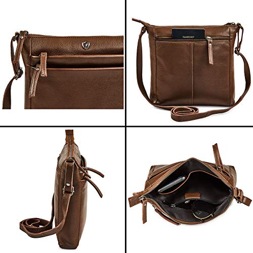 Leather Crossbody Bags for Women Small Genuine Nappa Purse Multi