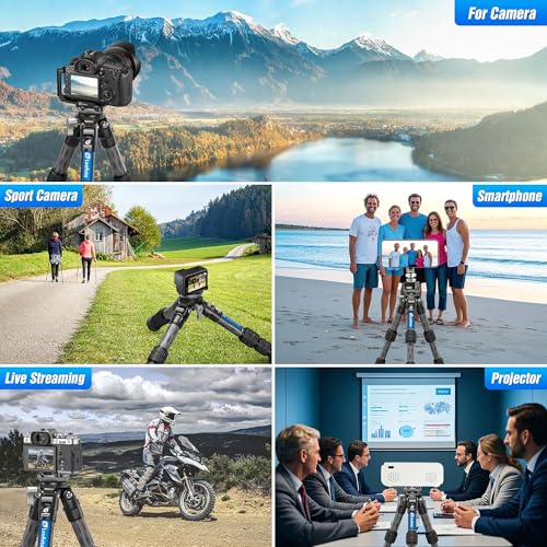 Carbon Fiber Tabletop Tripod with Leveling Base for Camera