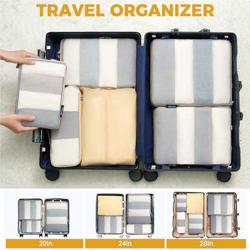 6 Set Ultralight Compression Packing Cubes Packing Organizer for Travel Accessories Luggage Suitcase Backpack (6 Count)