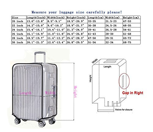 Luggage Protector Suitcase Cover PVC Waterproof Travel Suitcase Fits Most 20" to 30"