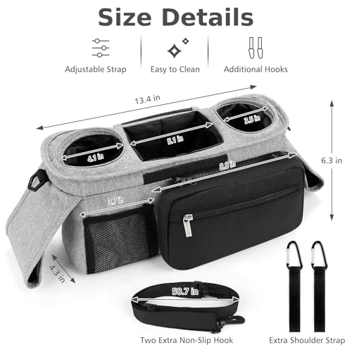 Universal Stroller Organizer with Insulated Cup Holder
