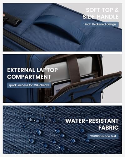 Carry On Luggage 22x14x9 Airline Approved with TSA Lock for Business Trip