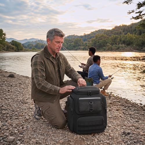 45L Fishing Backpack with Rod Holders & Built