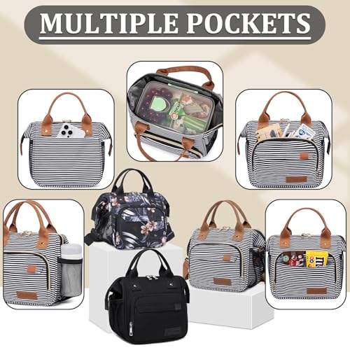 Small Lunch Bag Lightweight Insulated Lunch Box for Women Work Portable Soft Cooler for Picnic Travel Road Trips