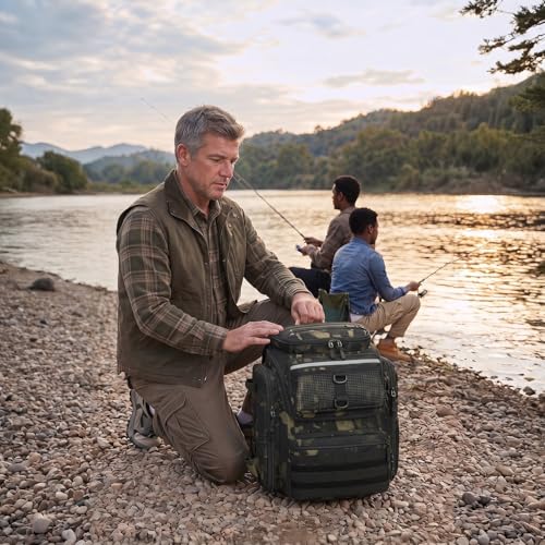 45L Fishing Backpack with Rod Holders & Built