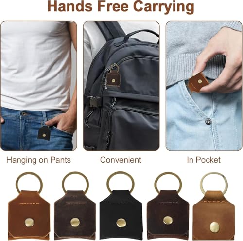 Genuine Leather SD Card Holder Keychain