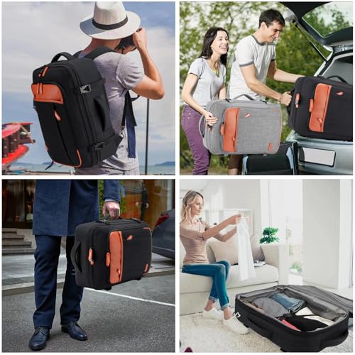 40L Expandable Carry On Travel Backpack with 4 Packing Cubes