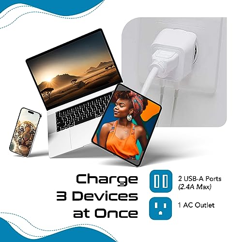 South Africa Botswana Travel Adapter Plug With Dual USB + USA Input