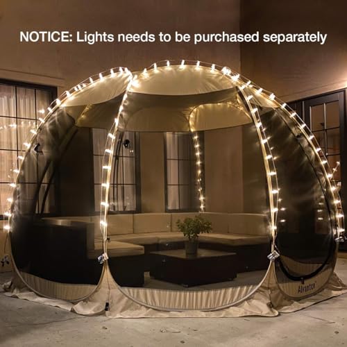 Screen House Room Camping Tent Outdoor Canopy Pop Up Sun Shade Shelter 8 Mesh Walls Not Waterproof Beige 12'x12' Patent Pending