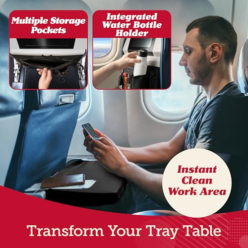 Airplane Tray Table Cover with Pocket Storage