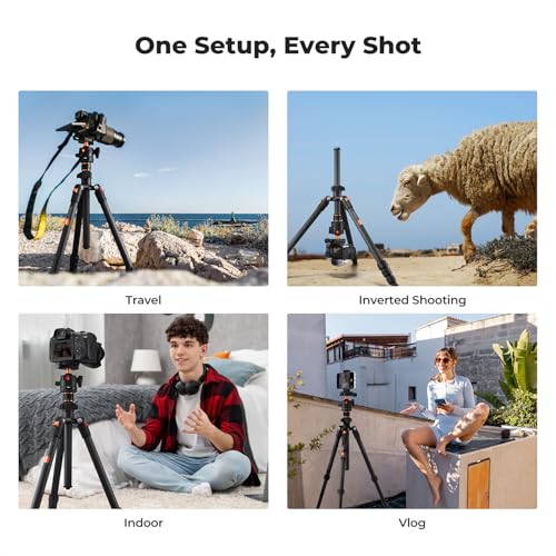 64" Carbon Fiber Camera Tripod with 1.4" Metal Ball Head