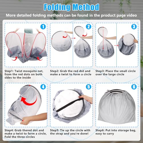 2 Pcs 78 * 41 * 31 Inch Extra Large Pop Up Mosquito Net