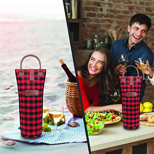 Single Bottle Wine Bag Carrier Insulated Wine Cooler Tote
