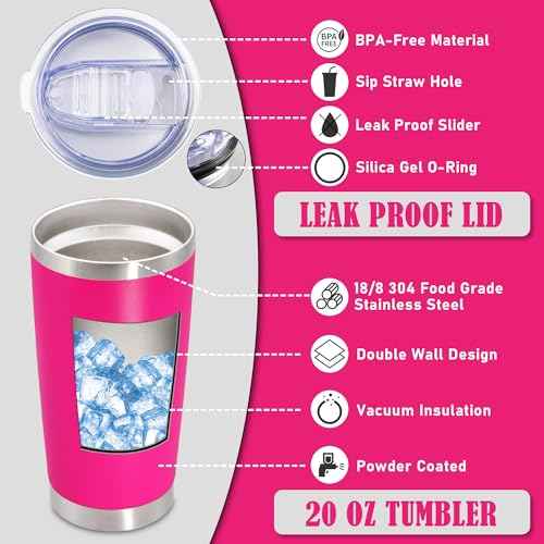 20oz Tumbler Insulated Coffee Tumblers with Lid Stainless Steel Mix 12P (12 Count)